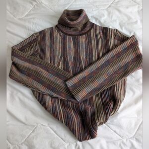 Vintage | Coogi Style Dopamine Rainbow Stripe Sweater